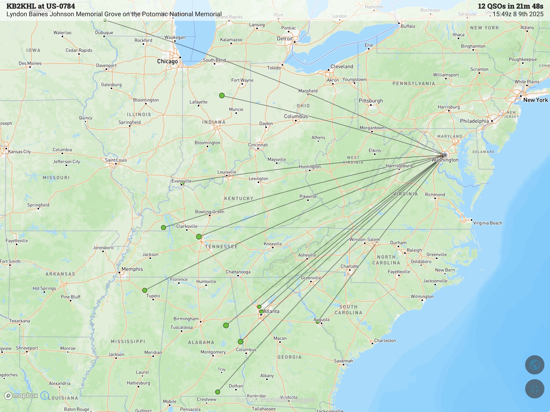 Contact map for KB2KHL at US-0784