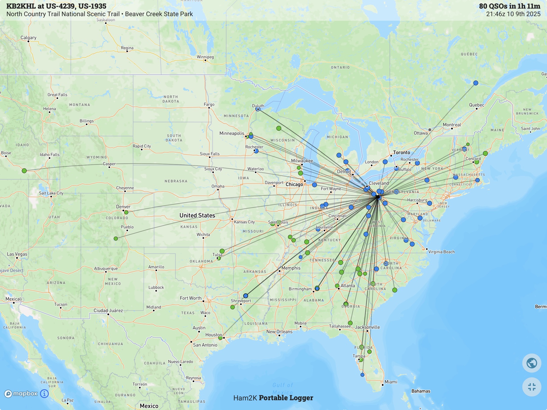 Contact map for KB2KHL at US-1935 and US-4239